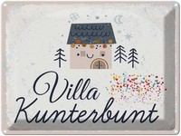 Blechschild 30X40 Cm Haus Villa Kuntebunt Bunt Dekoration Spruch Zitat Deko Gesc