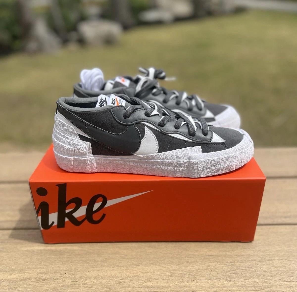 SACAI X NIKE Taglia 9 5 Blazer Nike sacai x grigio ferro basso NUOVISSIMO