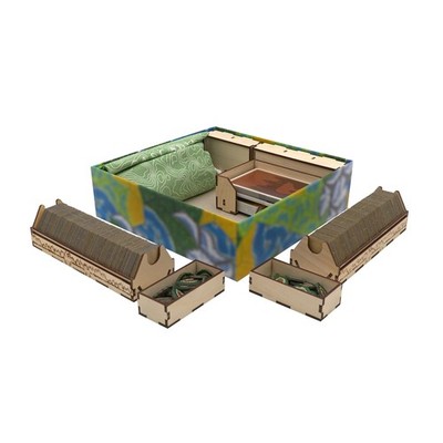 The Broken Token Cascadia And Landmarks Game Organizer - Aufbewahrungsbox aus Holz mit