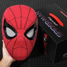 Spider-Man Face Mask Movable Eyes Chin Control Cosplay Mask Halloween Props Gift