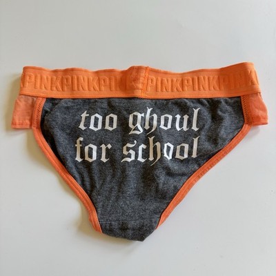Y2K VS PINK Retired Thick Logo Band Halloween Bikini Hipster Panty Size Xs
