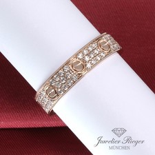 Cartier Ring Love Kleines Modell Rosegold 750 Diamanten ca. 0,31 ct Gr 55 Gold