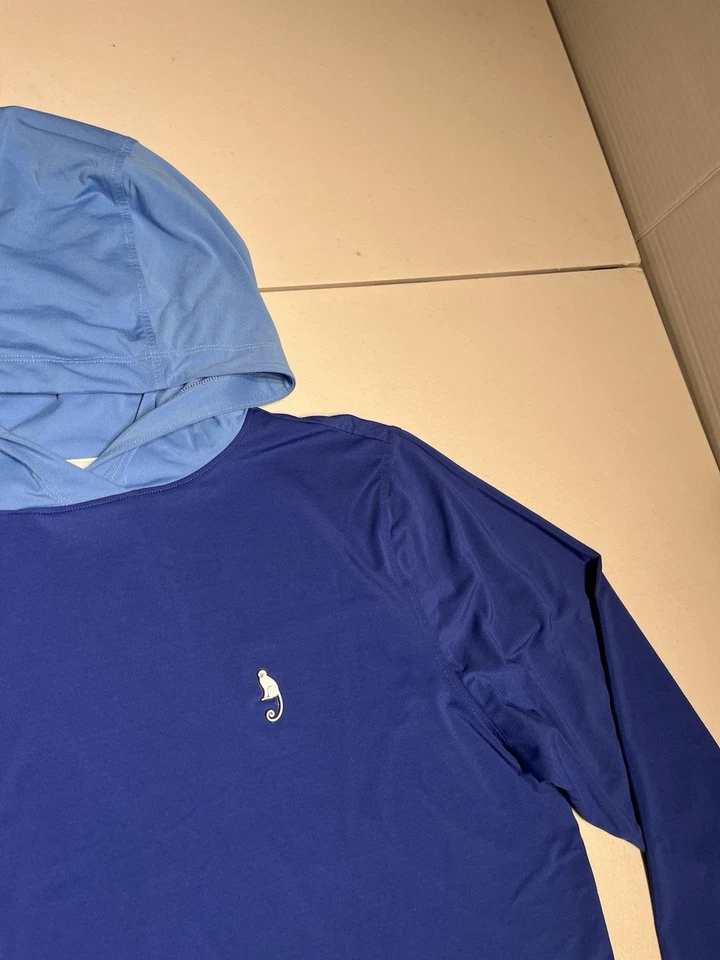 Camisa B Draddy Para Hombre Azul Medio Deportiva Sudadera con Capucha Golf Pullover Poliéster Spandex Foto 4 de 4