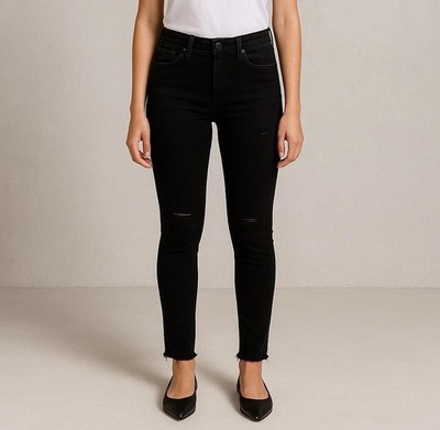 Agolde Feel Good Black High Rise Jeans Pants Distressed Size 28 Grunge 27x25