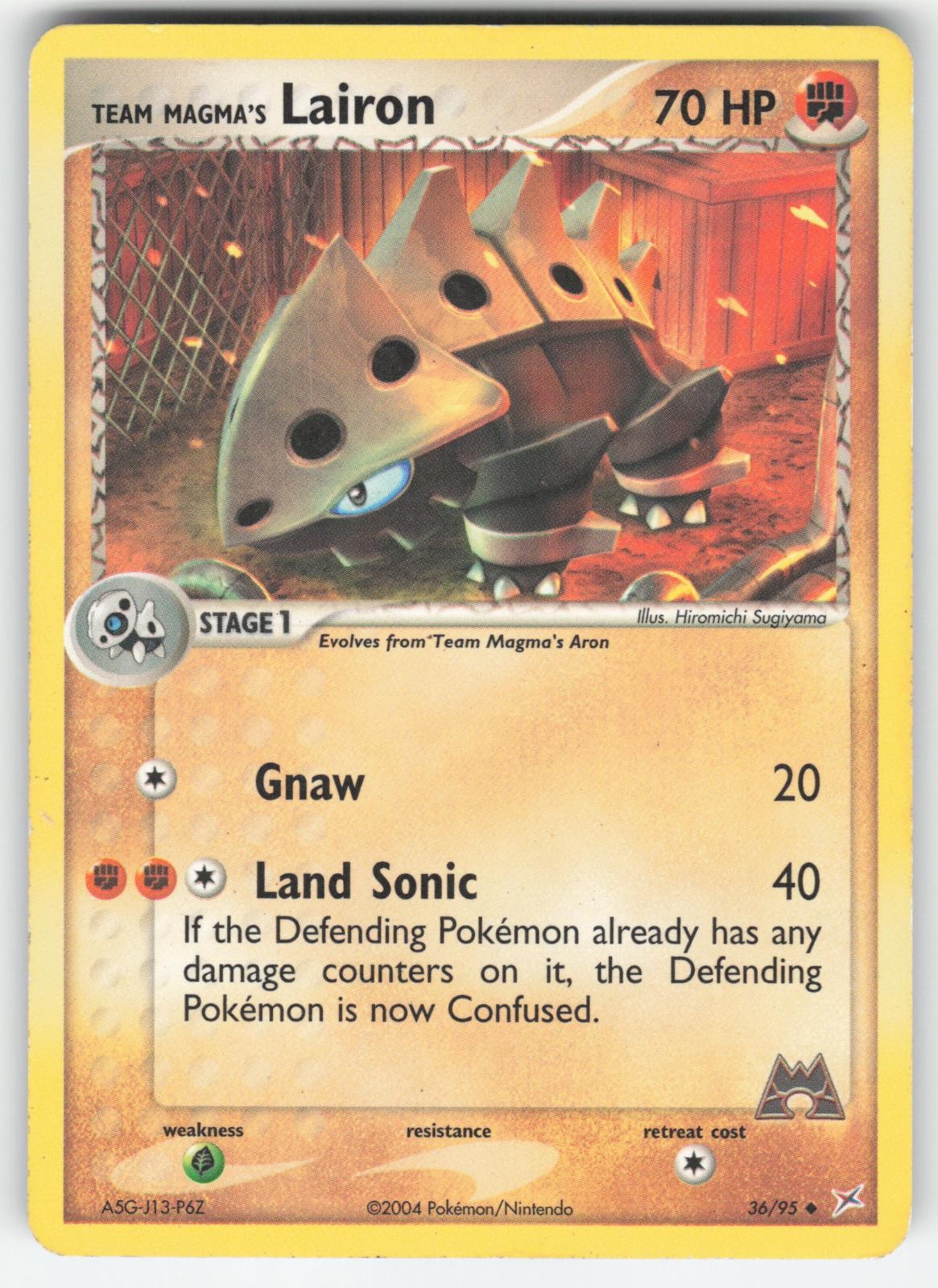 Team Magma's Lairon 36/95 Uncommon Team Magma vs Team Aqua Pokemon LP