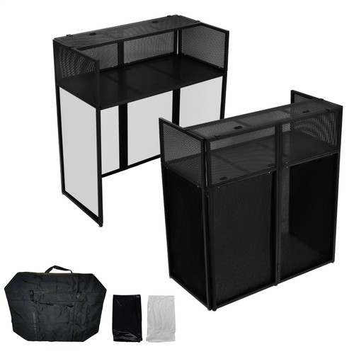 DJ Table Stand Foldable Booth Facade w/Travel Bag Scrims +Built in Flat Table - Picture 2 of 11