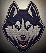UCONN HUSKIES Embroidered Iron/Sew On Patch 3.25"X4" SHIPPED FROM USA