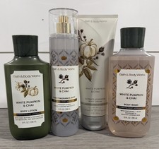 NEW Bath  Body Works WHITE PUMPKIN  CHAI Full 4pc Body Care Set