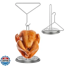 BQMAX Turkey Fryer Stand Kit for Deep Frying Pot, Vertical Roaster Holder Bas