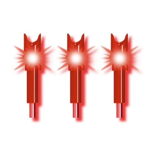 Alpha Red Alpha-Brite Lighted Crossbow Nock, Red - Pack of 3 - For Use with Most ...