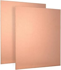 2 Pieces Pure Copper Sheet Plate Panels 6x6 inches, 24 Gauge for Industry Meta