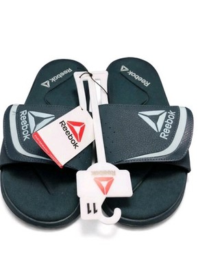 Reebok Delta Flow Slide Sandals Men's Size 11 Green Memory Foam Comfort Slides