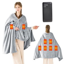 Heated Blanket Cordless Electric Wearable Blanket with 10000mAh Power Bank, U...