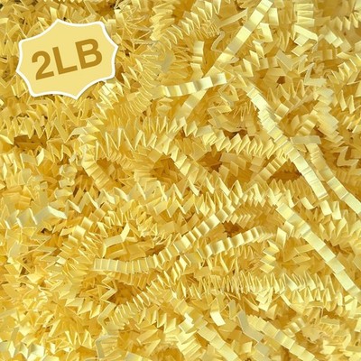 2 LB Crinkle Paper Shred Filler Bag Gift Box Basket Shredded Stuffing Yellow