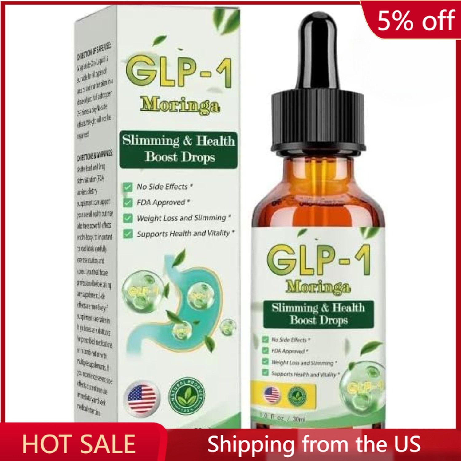 Natural Advanced Body Care Liquids Drop, Organic Moringa 