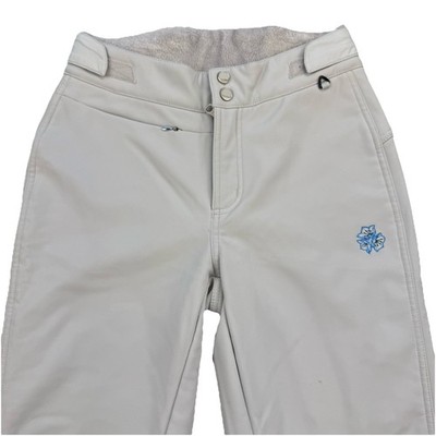 L.L. Bean Softshell Fleece-Lined Ski Pants Taupe Off-White Womens Size Large