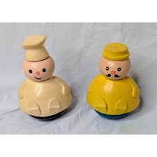 Vintage Fisher Price Three Men in A Tub People Lot of 2 1970s