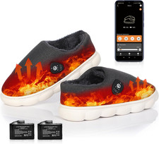 Heated Slippers with App Control,7.4V Electric Heated Foot Warmer for Men Women,