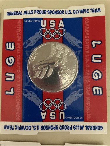 4 1996/98 Nagano/ ATL OLYMPICS MEDALLIONS LUGE YACHTING GYMNASTICS VOLLEYBALL - Picture 5 of 10