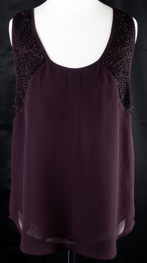 Topshop Plum Jewelled Vest Size 12 | Pre-Owned image 4