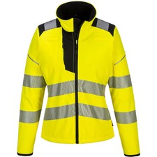 Portwest Pw3 Womens Hi Vis Softshell Jacket Yellow / Black Xl