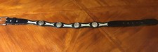 Circle Y Women  s Or Men  s Black Leather Belt With Stitching And Conchos Size 28