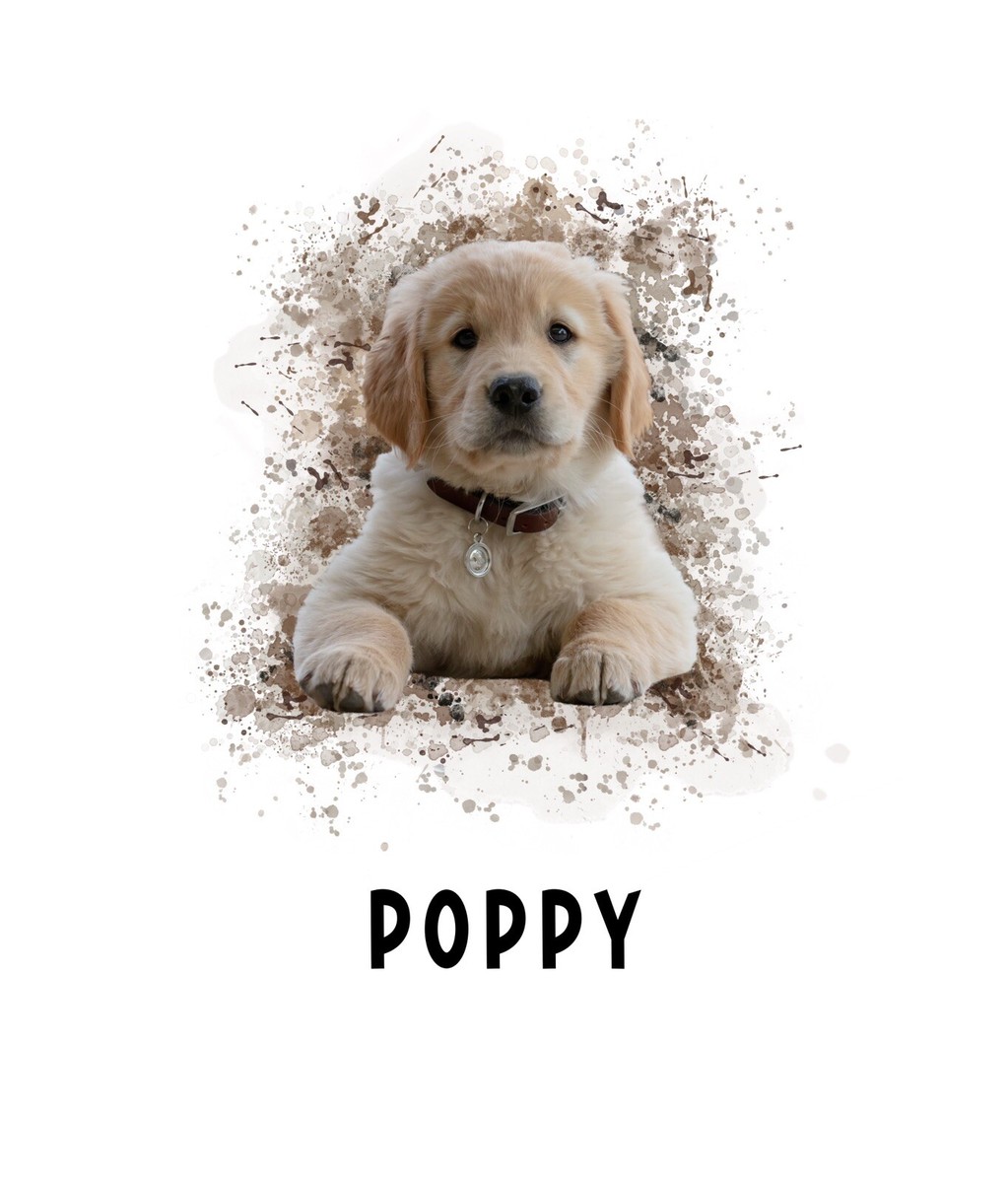 Personalised Pet Portrait Photo Print Merge Dog Cat birthday gift Pet Ioss  A4 A3