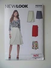 New Look sewing pattern K6326 ladies skirt different styles wrap around look