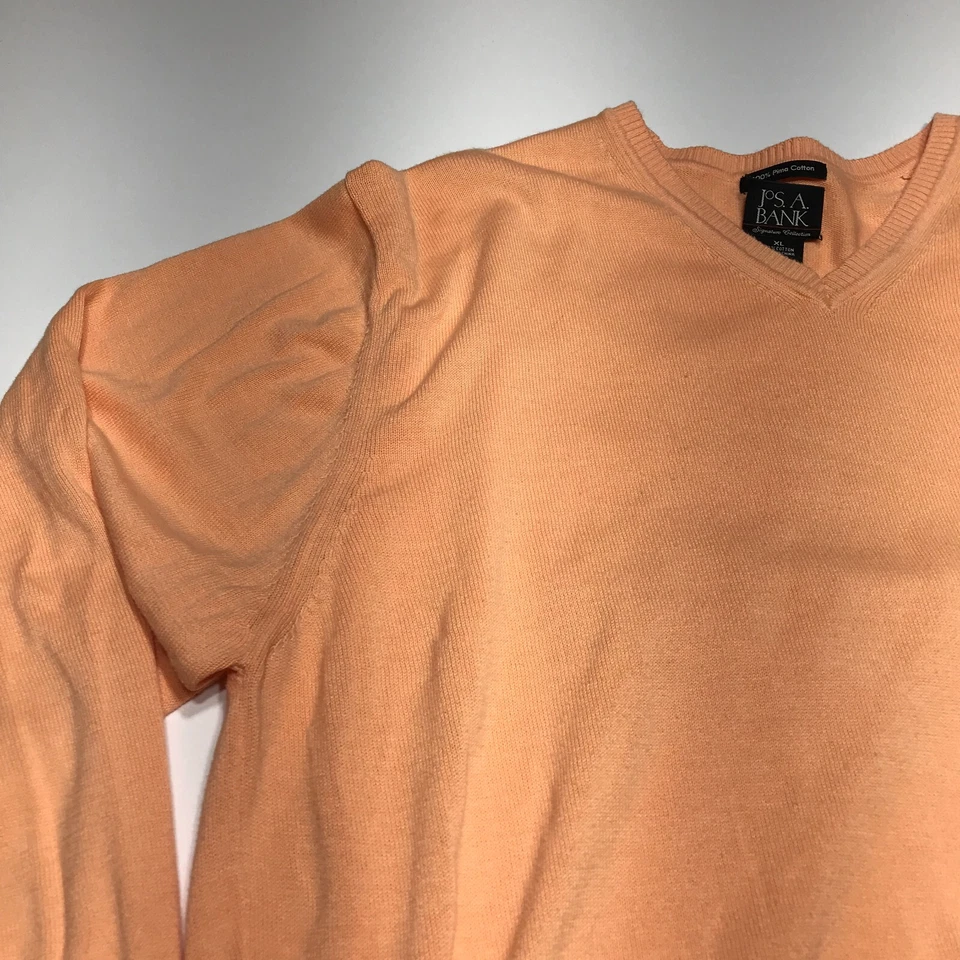 Jos. A. Suéter Banco Para Hombre Talla XL Naranja Claro Colección Firma Algodón Pima Foto 3 de 4