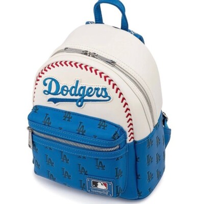 baseball mini backpack Toddler Kids Pattern 12 Inch Preschool Backpack School Bag Casual Daypack for Boy Girl It is made of faux leather and features a top zipper closure and front zippered pocket LA Dodgers Baseball Seam Stitch