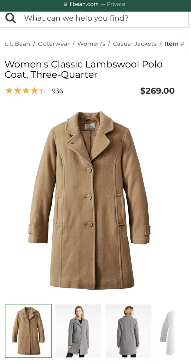 Ll bean classic shop lambswool polo coat