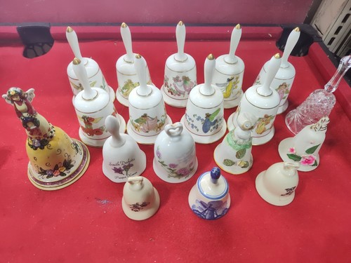 Franklin Porcelain Fine Bone China Collector Bells Set of 18  Assorted Sizes - Picture 1 of 10