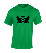 2 Cats Heart Cool Animal Cat Lover Kitten Idea Unisex T-Shirt
