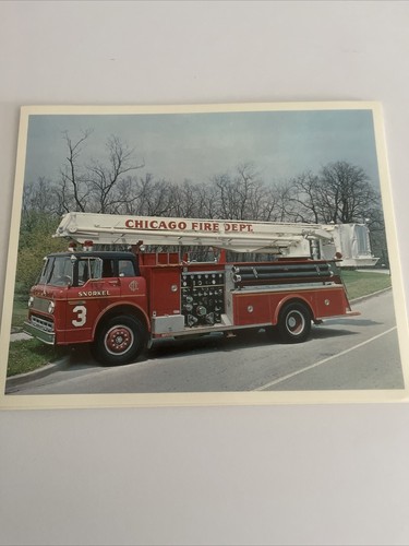 Chicago, IL Snorkel Squad 3 Fire Truck Card Stock Sales Photo 8 X 10