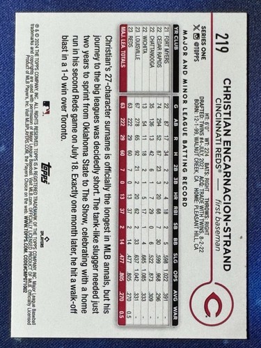 Christian Encarnacion-Strand 2024 Topps Baseball Royal Blue Rookie #219 Reds - 第 2/2 張圖片