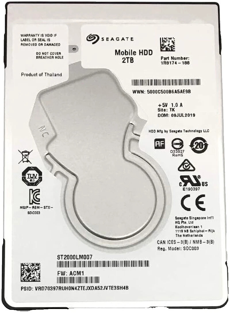 2TB 2.5 Inch SATA Computer Internal Hard Disk Drives