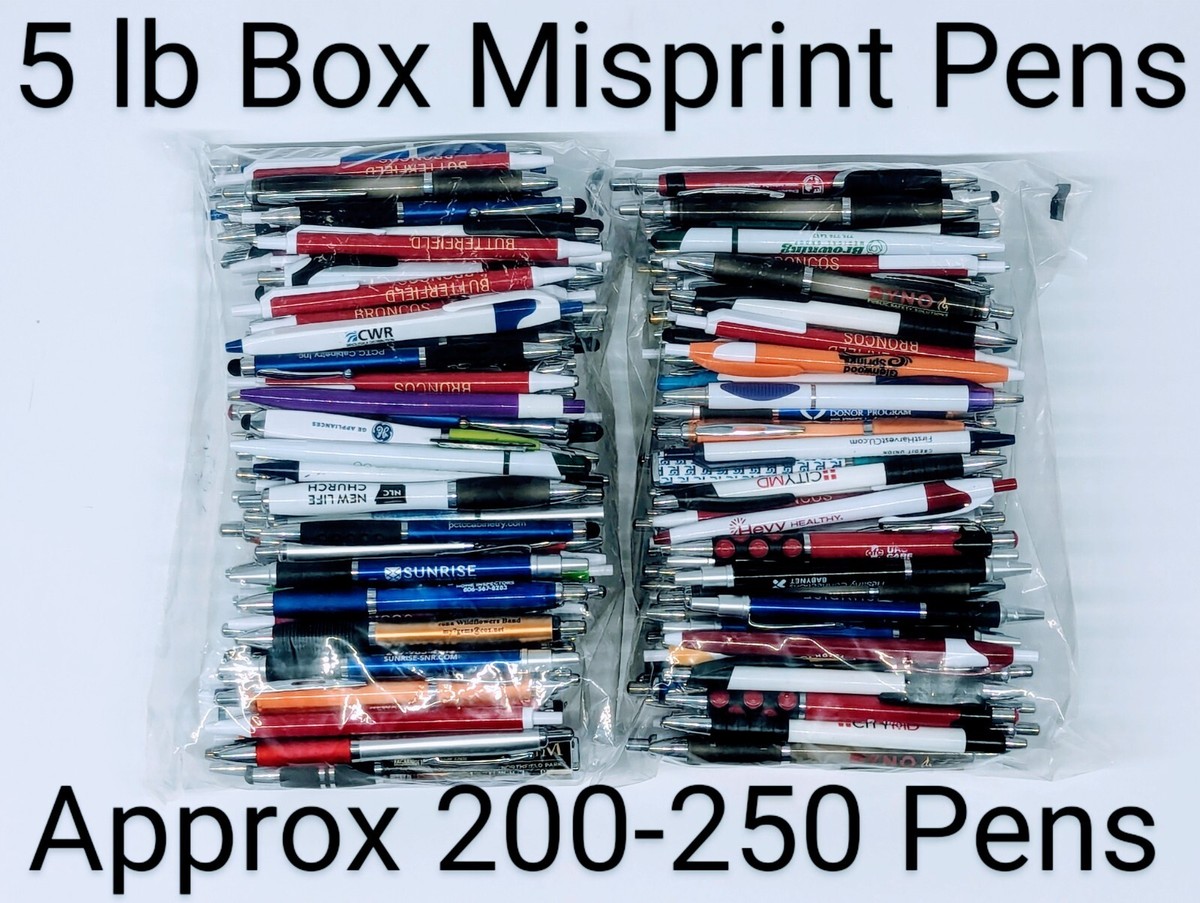 Bulk Lot Of 50 Misprint Plastic Pens - Wholesale Mixed Style Ballpoint Pens