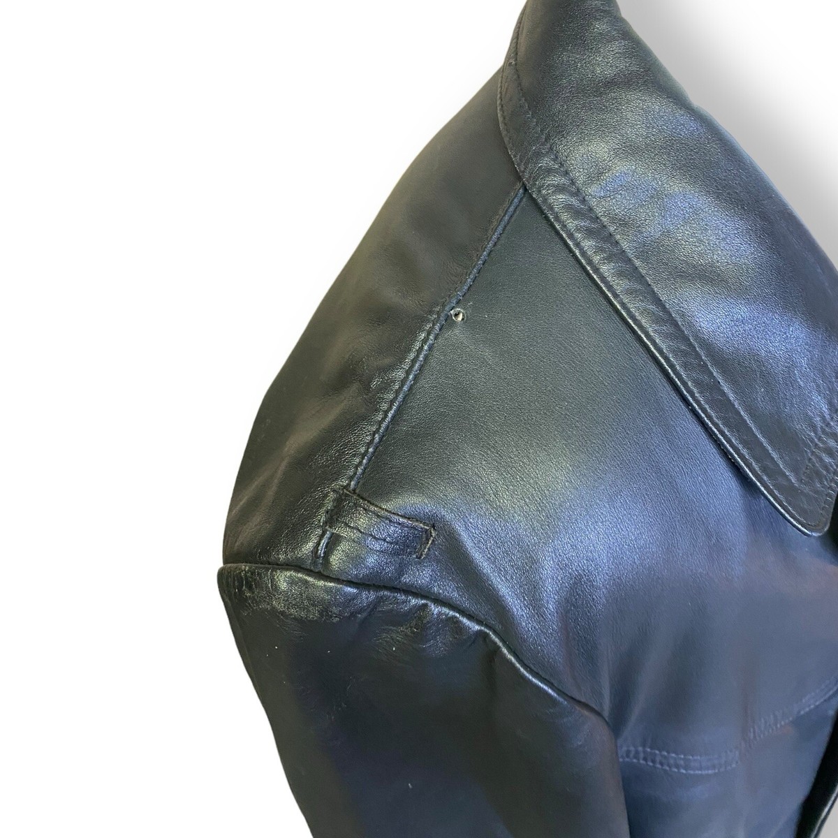 Vintage Hackel And Co Peacoat Black Leather Large Jacket Vintage Hackel And Co Peacoat Black Leather Large Jacket