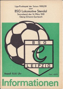 Programm 1980//81 BSG Sachsenring Zwickau Chemie Böhlen