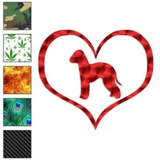 Bedlington Terrier Dog Heart, Vinyl Decal Sticker, 40 Patterns & 3 Sizes, #1424