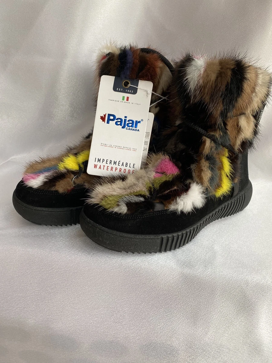Multicolor fur boots sale
