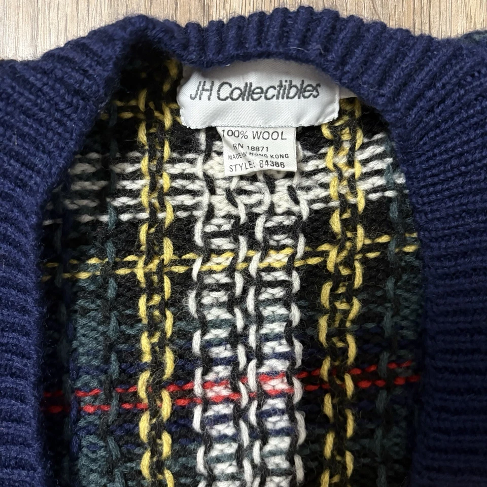 Cárdigan Suéter DE COLECCIÓN Lana a Cuadros Mujer M Preppy Colegiala Grandmacore Años 80 90 Foto 4 de 4