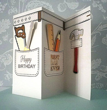 Male Birthday card ~ Happy Birthday / Best DAD - with Tool belt / DIY / Tools