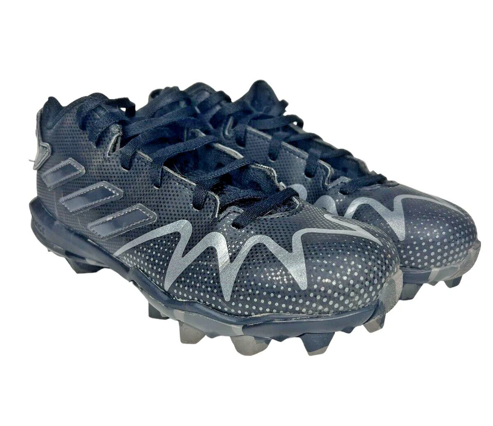 ADIDAS Freak Spark MD Football Cleats Youth Size 2.5 Black And Silver - Image 4 of 4