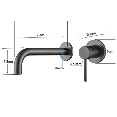 Decaura Bathroom Tap Bath Elbow Spout Wall Water Basin Bathtub Shower Mixer Taps - Picture 43 of 143