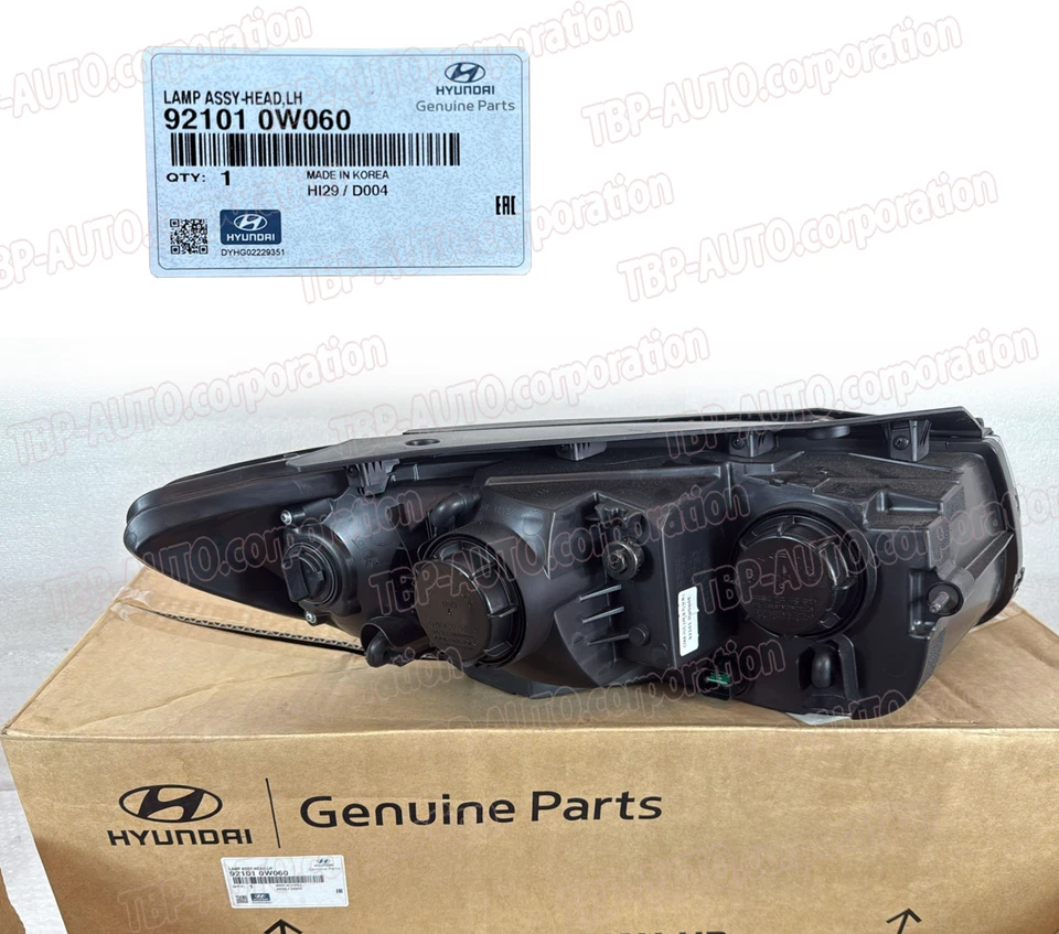 Левая фара в сборе от оригинального производителя ® 2007-2012 Hyundai Santa Fe 921010W060 - Изображение 3 из 4