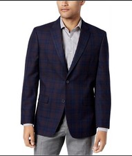 Tommy Hilfiger Men  s Wool Blend Plaid Sport Coat