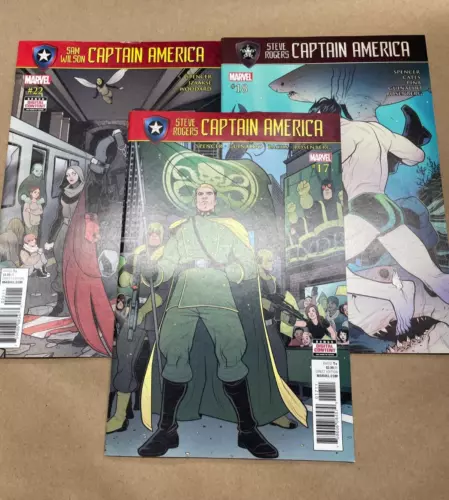 Captain America: Steve Rogers #17, 18 & Sam Wilson # 22 Marvel Comics. Lot of 3