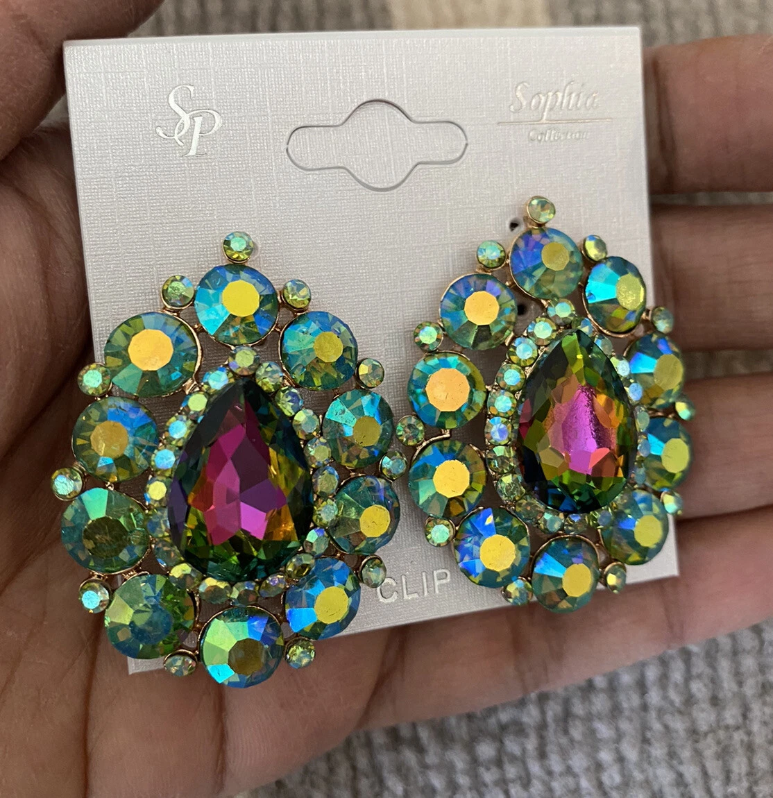 Rainbow 2024 rhinestone earrings