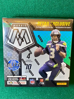2021 Panini Mosaic Football MEGA BOX Sealed New - Blue Reactive Mosaic Prizm